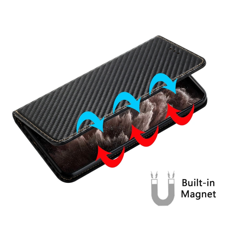 Carbon Fiber Texture Flip Holder Leather Phone Case