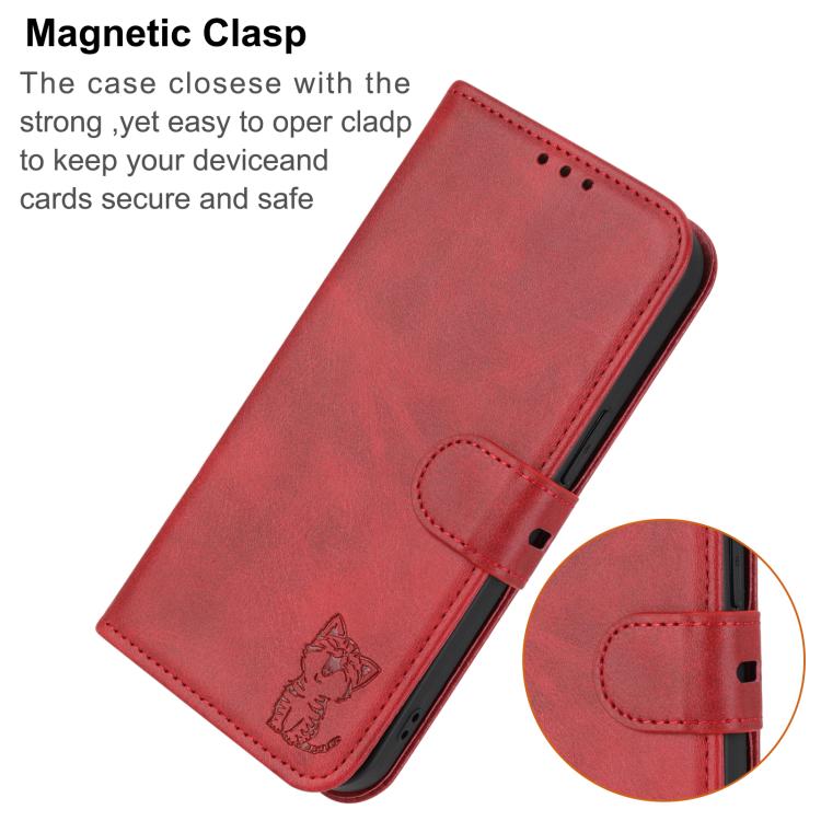 Embossed Happy Cat Pattern Flip Leather Phone Case, For iPhone 17 Pro Max, For iPhone 17 Pro, For iPhone 17, For iPhone 17 Air