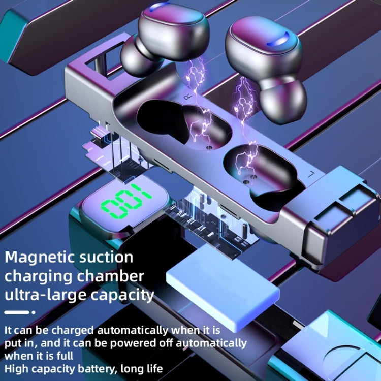 E50 Colorful Light Intelligent Digital Display Bluetooth Earphones, E50