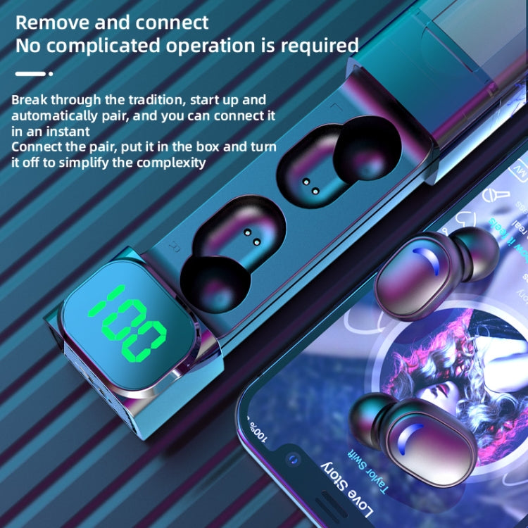 E50 Colorful Light Intelligent Digital Display Bluetooth Earphones, E50
