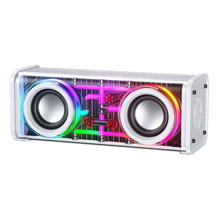 WK D45 10W Dual Speaker Transparent Mecha Bluetooth Speaker, WK D45