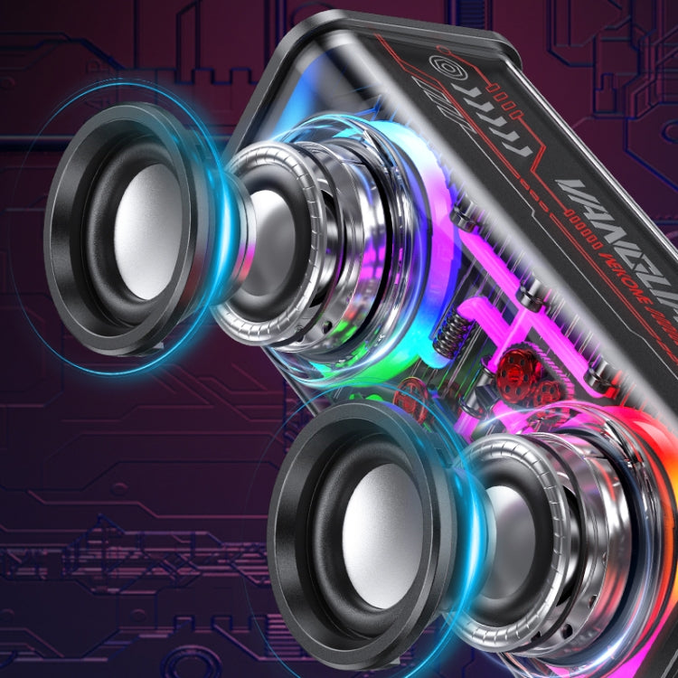 WK D45 10W Dual Speaker Transparent Mecha Bluetooth Speaker, WK D45