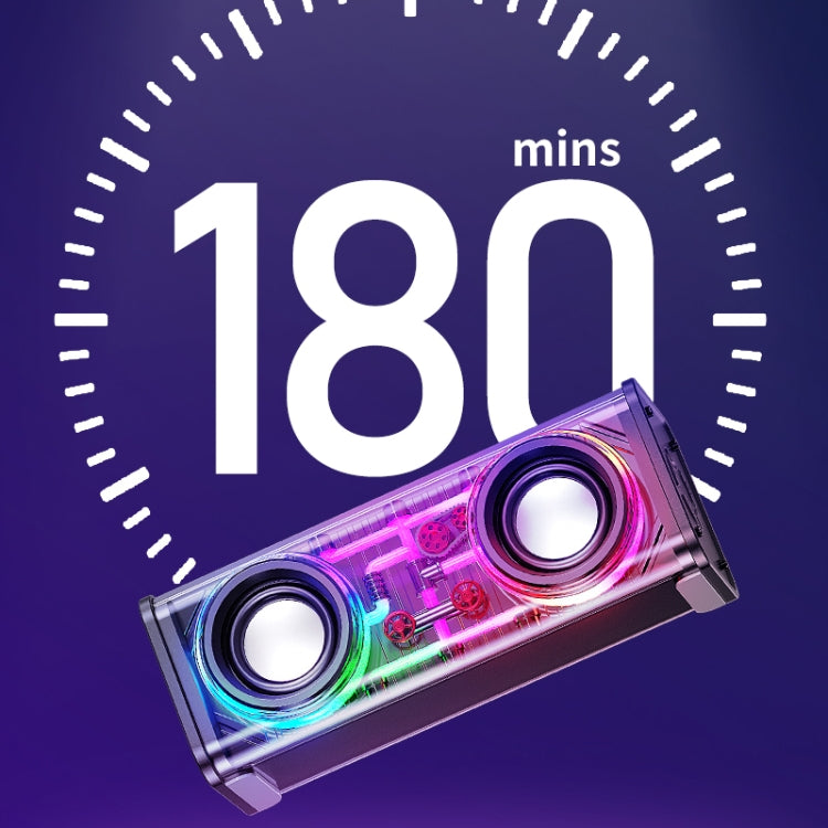 WK D45 10W Dual Speaker Transparent Mecha Bluetooth Speaker, WK D45