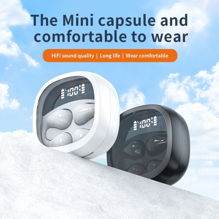 JR01 Transparent Capsule Smart Digital Display Ear-hook Bluetooth Earphones, JR01