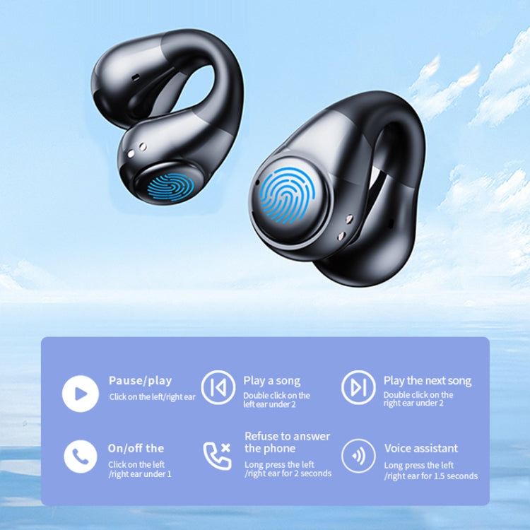 JR01 Transparent Capsule Smart Digital Display Ear-hook Bluetooth Earphones, JR01