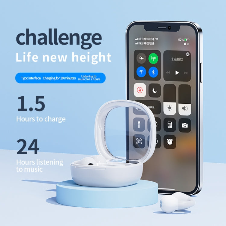 JR01 Transparent Capsule Smart Digital Display Ear-hook Bluetooth Earphones, JR01