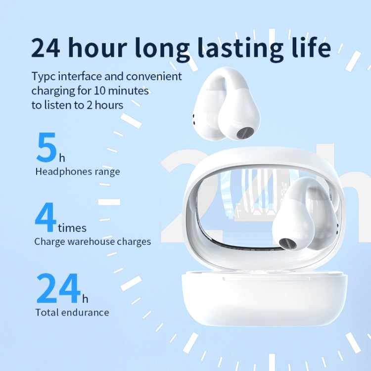 JR01 Transparent Capsule Smart Digital Display Ear-hook Bluetooth Earphones, JR01