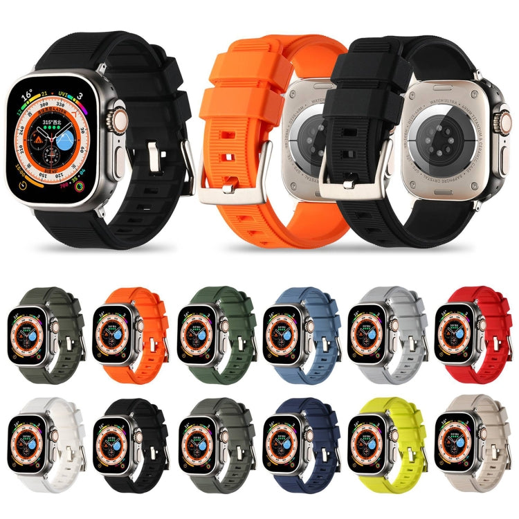 Double Ring Silicone Watch Band, For Apple Watch Ultra 2 49mm, For Apple Watch 8 45mm