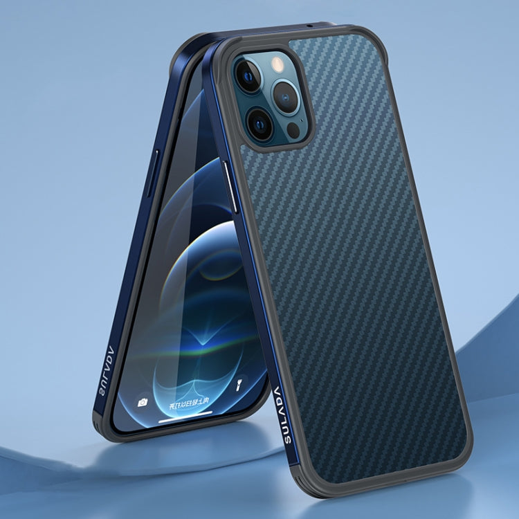 SULADA Luxury 3D Carbon Fiber Textured Metal + TPU Frame Phone Case, For iPhone 13 Pro Max, For iPhone 13 Pro, For iPhone 13, For iPhone 13 mini