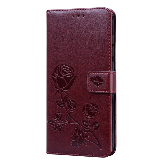 Horizontal wallet case holder design Redmi Note 9 Honor 9S rose pattern