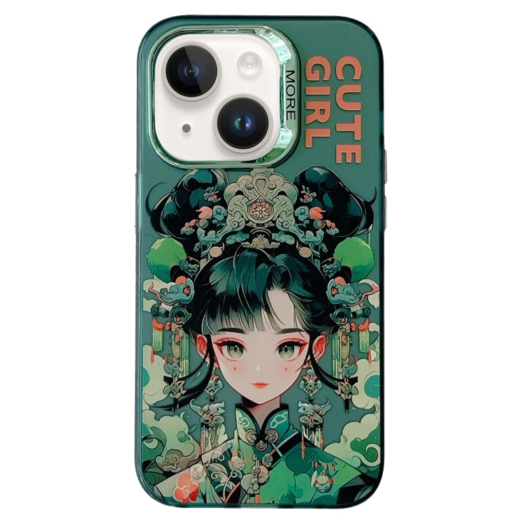 Chinese Ancient Style Electroplated Lens Ring PC Hybrid TPU Phone Case, For iPhone 14, For iPhone 14 Pro, For iPhone 14 Pro Max