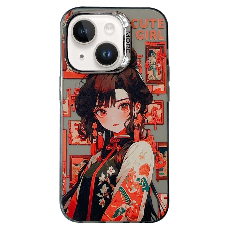 Chinese Ancient Style Electroplated Lens Ring PC Hybrid TPU Phone Case, For iPhone 14, For iPhone 14 Pro, For iPhone 14 Pro Max