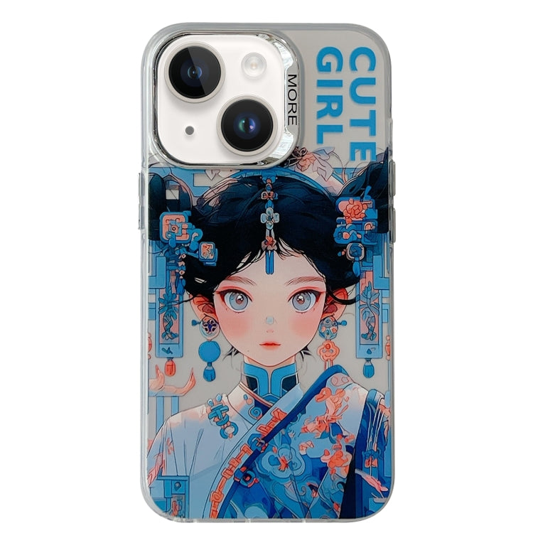 Chinese Ancient Style Electroplated Lens Ring PC Hybrid TPU Phone Case, For iPhone 14, For iPhone 14 Pro, For iPhone 14 Pro Max