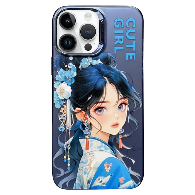 Chinese Ancient Style Electroplated Lens Ring PC Hybrid TPU Phone Case, For iPhone 14, For iPhone 14 Pro, For iPhone 14 Pro Max