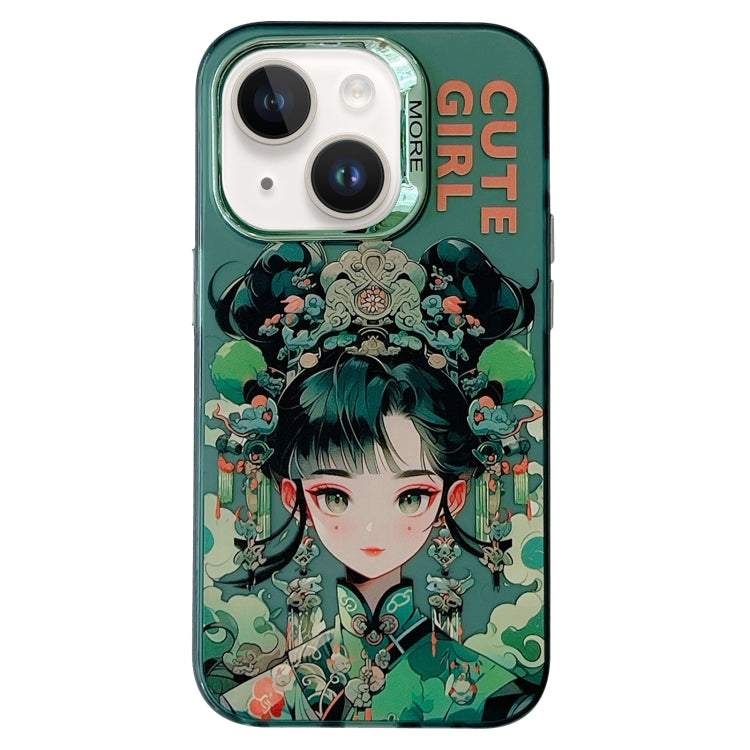 Chinese Ancient Style Electroplated Lens Ring PC Hybrid TPU Phone Case, For iPhone 13 Pro Max, For iPhone 13 Pro, For iPhone 13