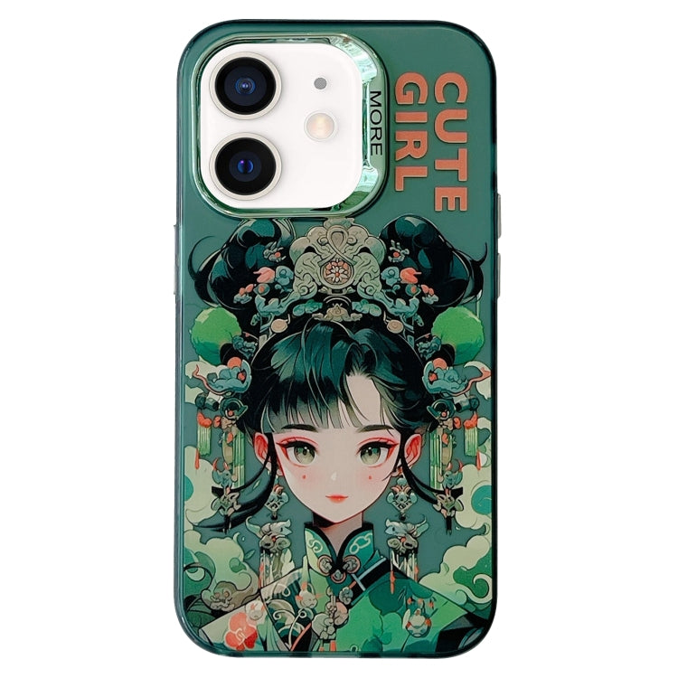 Chinese Ancient Style Electroplated Lens Ring PC Hybrid TPU Phone Case, For iPhone 12, For iPhone 12 Pro Max, For iPhone 12 Pro