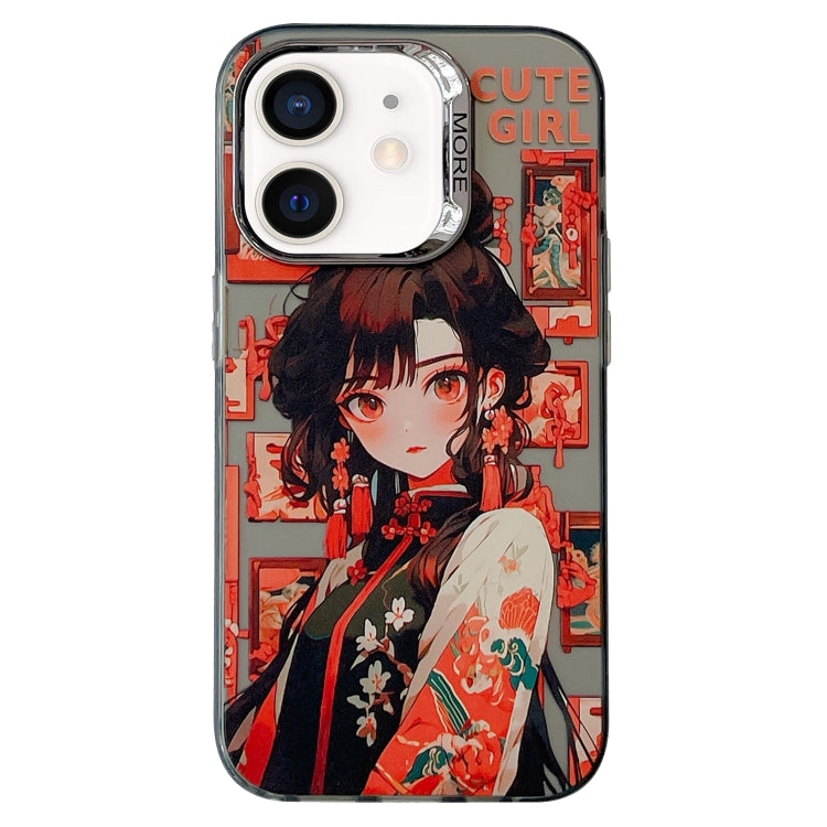 Chinese Ancient Style Electroplated Lens Ring PC Hybrid TPU Phone Case, For iPhone 12, For iPhone 12 Pro Max, For iPhone 12 Pro