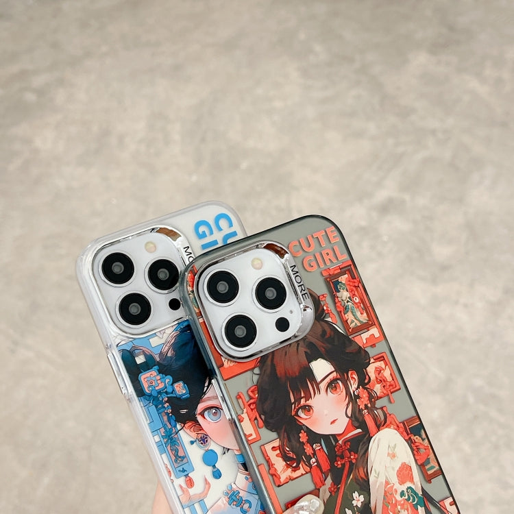 Chinese Ancient Style Electroplated Lens Ring PC Hybrid TPU Phone Case, For iPhone 11