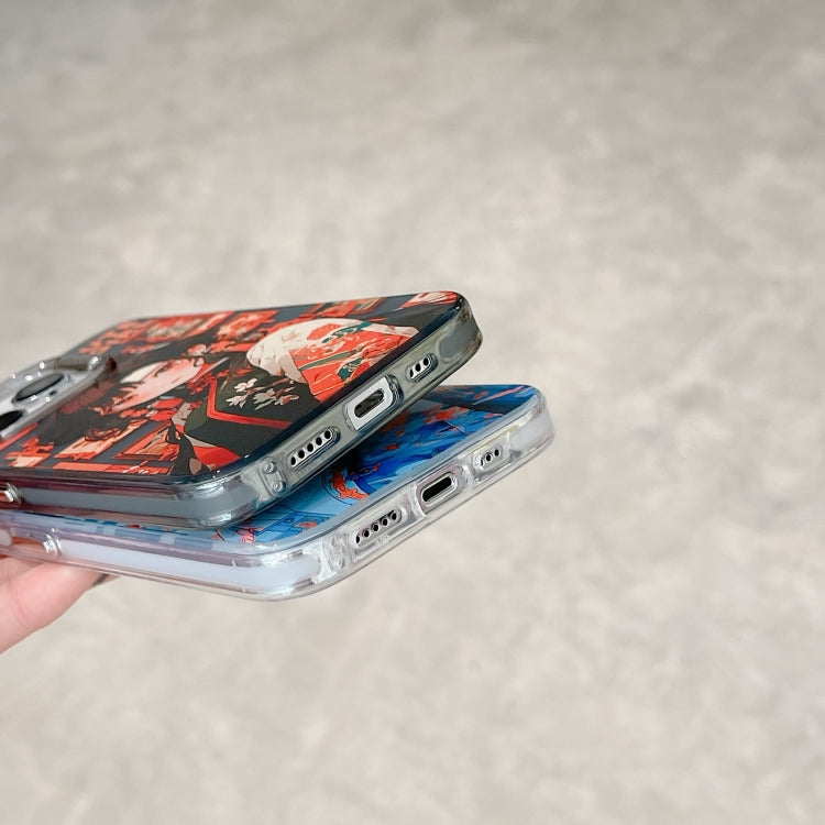 Chinese Ancient Style Electroplated Lens Ring PC Hybrid TPU Phone Case, For iPhone 14, For iPhone 14 Pro, For iPhone 14 Pro Max