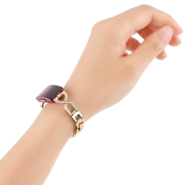 For Fitbit Inspire / Inspire HR Metal Cross Chain A Type Replacement Wrist Strap Watchband