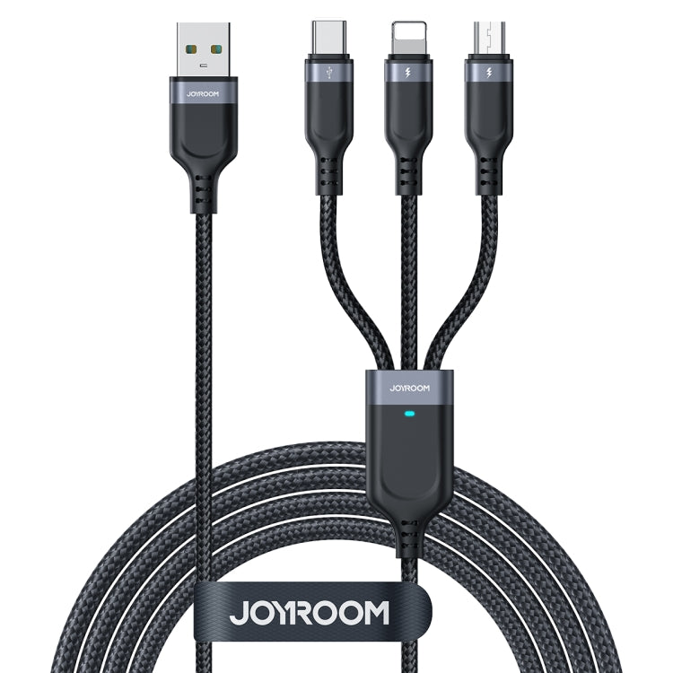 JOYROOM A18 3.5A USB to 8 Pin+USB-C/Type-C+Micro USB 3 in 1 Data Cable, 0.3m, 1.2m