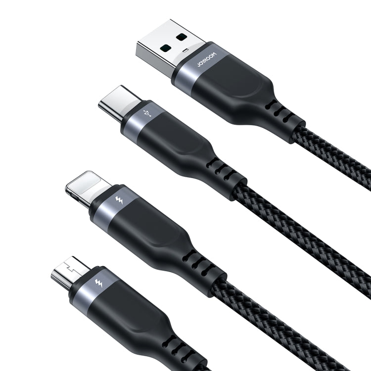 JOYROOM A18 3.5A USB to 8 Pin+USB-C/Type-C+Micro USB 3 in 1 Data Cable, 0.3m, 1.2m