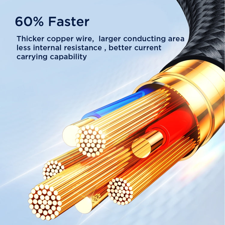 JOYROOM A18 3.5A USB to 8 Pin+USB-C/Type-C+Micro USB 3 in 1 Data Cable, 0.3m, 1.2m