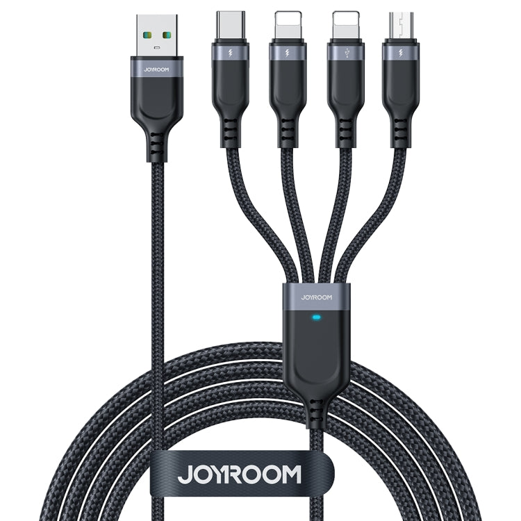 JOYROOM A18 3.5A USB to Dual 8 Pin+USB-C/Type-C+Micro USB 4 in 1 Data Cable, Length: 1.2m, USB to Dual 8 Pin+Type-C+Micro USB