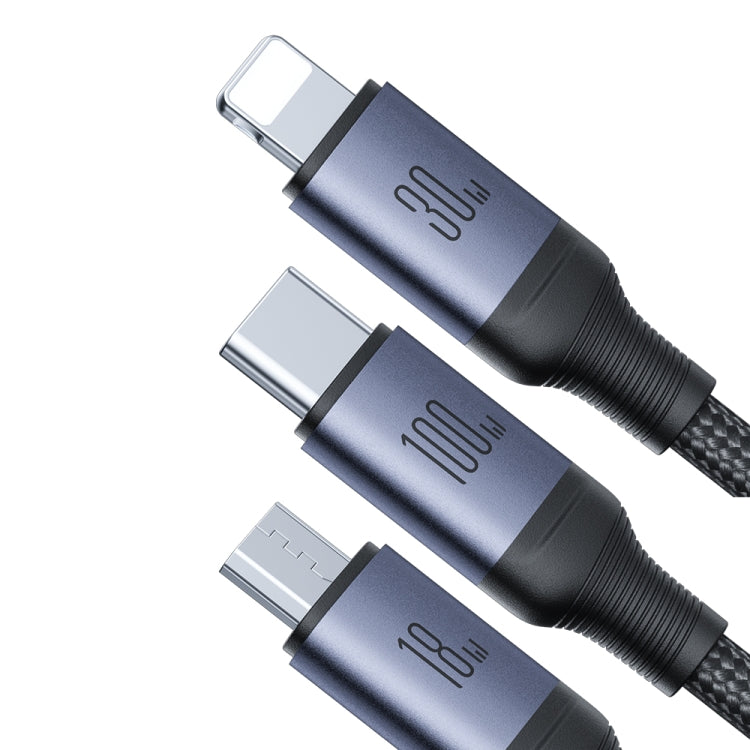 JOYROOM A21 3.5A USB+Type-C to 8 Pin+Type-C+Micro USB 3 in 2 Charging Cable, Length: 1.2m, USB+Type-C to 8 Pin+Type-C+Micro USB