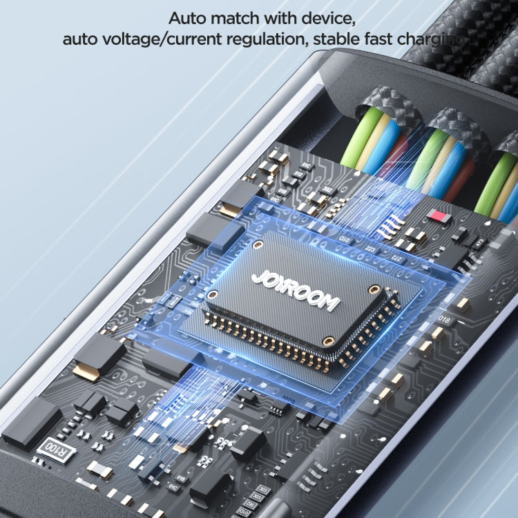 JOYROOM A21 3.5A USB+Type-C to 8 Pin+Type-C+Micro USB 3 in 2 Charging Cable, Length: 1.2m, USB+Type-C to 8 Pin+Type-C+Micro USB