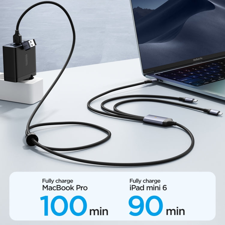 JOYROOM A21 3.5A USB+Type-C to 8 Pin+Type-C+Micro USB 3 in 2 Charging Cable, Length: 1.2m, USB+Type-C to 8 Pin+Type-C+Micro USB