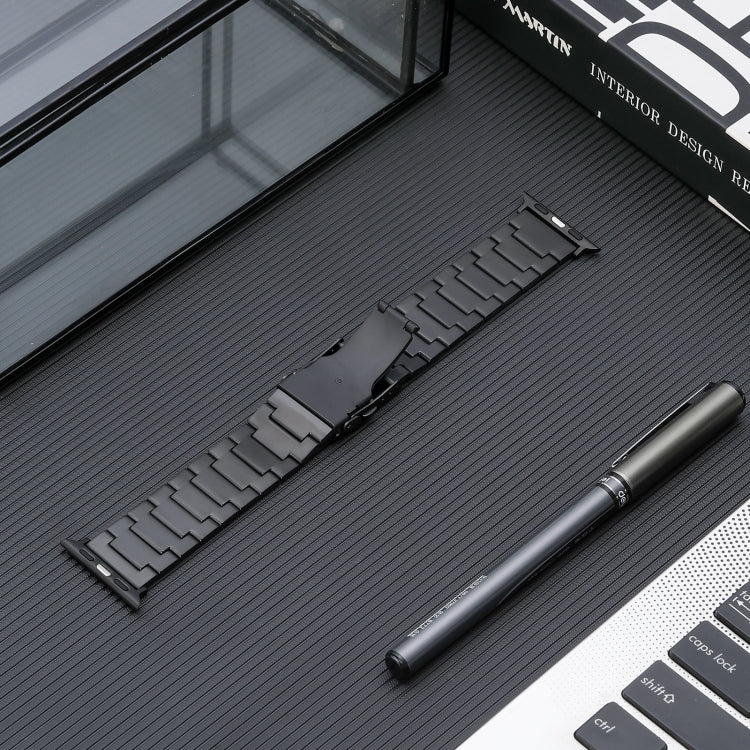 Safety Buckle Titanium Steel Watch Band, For Apple Watch Series 8 41mm, For Apple Watch Series 8 45mm, For Apple Watch SE 40mm, For Apple Watch SE 44mm, For Apple Watch Series 7 41mm, For Apple Watch Series 7 45mm, For Apple Watch Series 6 40mm        ...