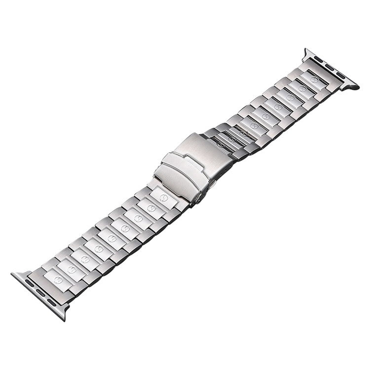 Safety Buckle Titanium Steel Watch Band, For Apple Watch Series 8 41mm, For Apple Watch Series 8 45mm, For Apple Watch SE 40mm, For Apple Watch SE 44mm, For Apple Watch Series 7 41mm, For Apple Watch Series 7 45mm, For Apple Watch Series 6 40mm