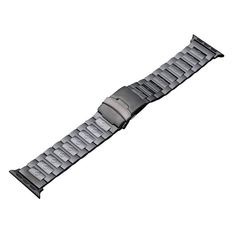Safety Buckle Titanium Steel Watch Band, For Apple Watch Series 8 41mm, For Apple Watch Series 8 45mm, For Apple Watch SE 40mm, For Apple Watch SE 44mm, For Apple Watch Series 7 41mm, For Apple Watch Series 7 45mm, For Apple Watch Series 6 40mm        ...