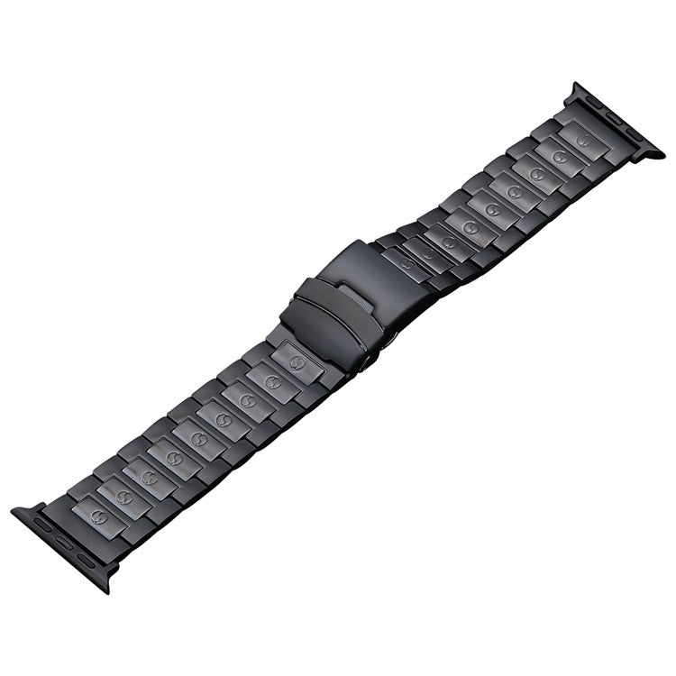 Safety Buckle Titanium Steel Watch Band, For Apple Watch Series 8 41mm, For Apple Watch Series 8 45mm, For Apple Watch SE 40mm, For Apple Watch SE 44mm, For Apple Watch Series 7 41mm, For Apple Watch Series 7 45mm, For Apple Watch Series 6 40mm        ...