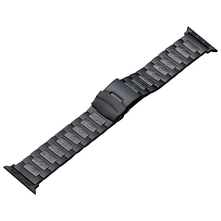 Safety Buckle Titanium Steel Watch Band, For Apple Watch Series 8 41mm, For Apple Watch Series 8 45mm, For Apple Watch SE 40mm, For Apple Watch SE 44mm, For Apple Watch Series 7 41mm, For Apple Watch Series 7 45mm, For Apple Watch Series 6 40mm        ...