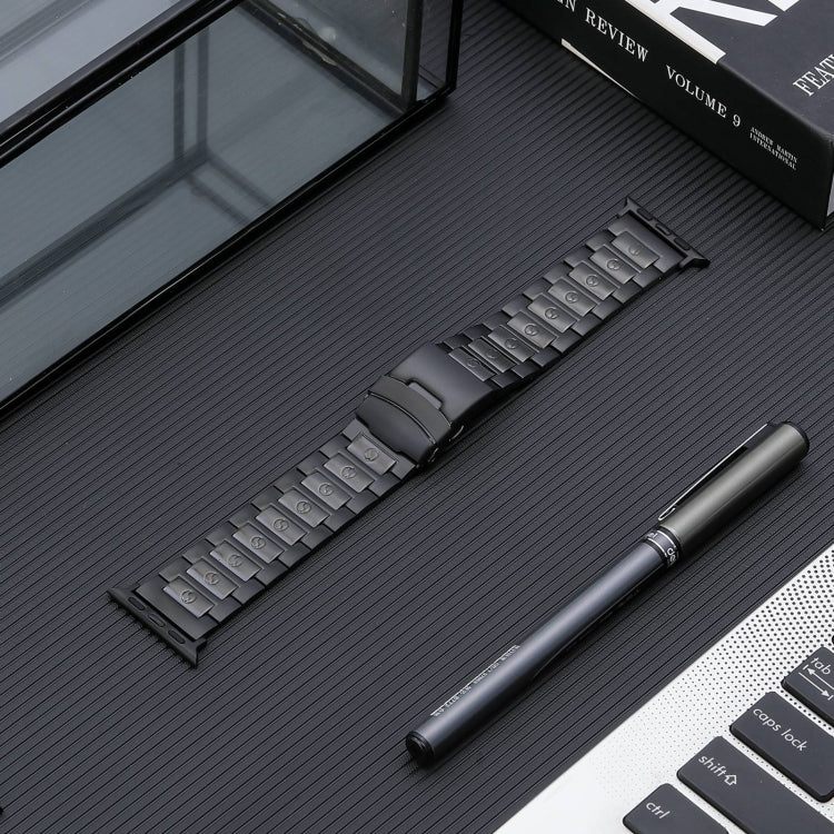 Safety Buckle Titanium Steel Watch Band, For Apple Watch Series 5 44mm, For Apple Watch Series 5 40mm, For Apple Watch Series 4 44mm, For Apple Watch 42mm, For Apple Watch Series 4 40mm, For Apple Watch Series 3 38mm, For Apple Watch 38mm