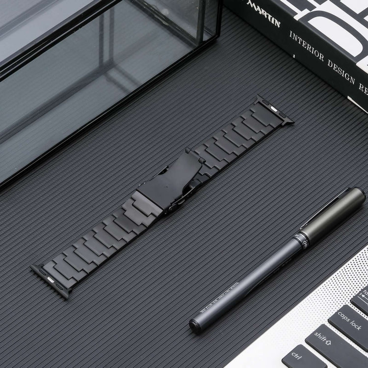 Safety Buckle Titanium Steel Watch Band, For Apple Watch Series 5 44mm, For Apple Watch Series 5 40mm, For Apple Watch Series 4 44mm, For Apple Watch 42mm, For Apple Watch Series 4 40mm, For Apple Watch Series 3 38mm, For Apple Watch 38mm��������������...