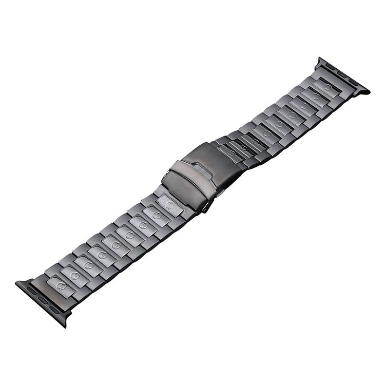 Safety Buckle Titanium Steel Watch Band, For Apple Watch Series 5 44mm, For Apple Watch Series 5 40mm, For Apple Watch Series 4 44mm, For Apple Watch 42mm, For Apple Watch Series 4 40mm, For Apple Watch Series 3 38mm, For Apple Watch 38mm              ...