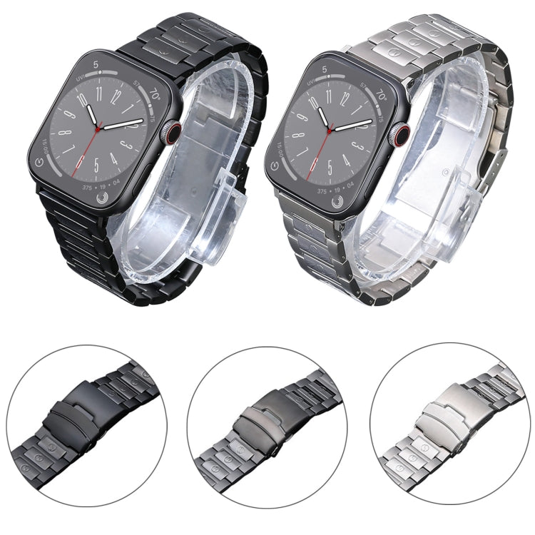 Safety Buckle Titanium Steel Watch Band, For Apple Watch Series 8 41mm, For Apple Watch Series 8 45mm, For Apple Watch SE 40mm, For Apple Watch SE 44mm, For Apple Watch Series 7 41mm, For Apple Watch Series 7 45mm, For Apple Watch Series 6 40mm
