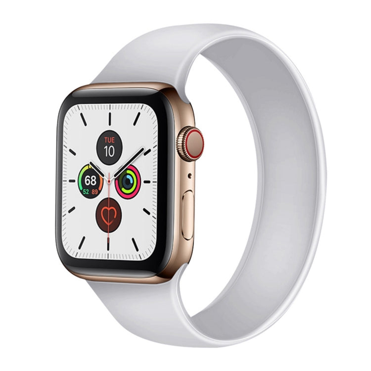 For Apple Watch Series 5 & 4 40mm / 3 & 2 & 1 38mm Solid Color Elastic Silicone Replacement Wrist Strap Watchband, L 156mm