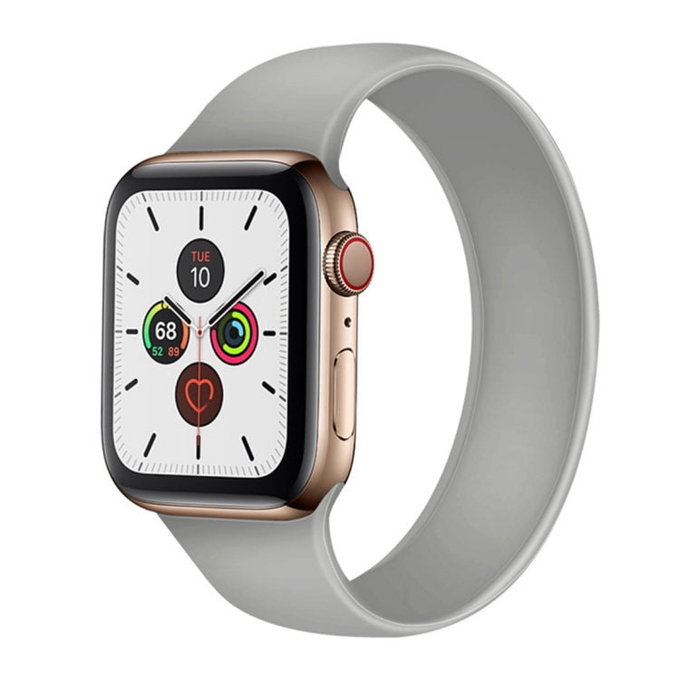 For Apple Watch Series 5 & 4 40mm / 3 & 2 & 1 38mm Solid Color Elastic Silicone Replacement Wrist Strap Watchband, L 156mm