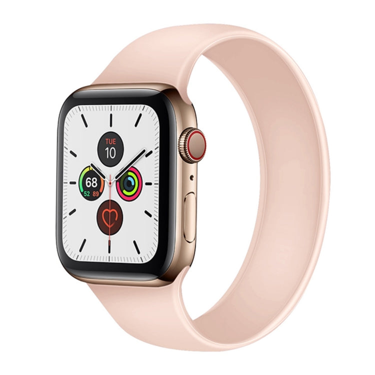 For Apple Watch Series 5 & 4 44mm / 3 & 2 & 1 42mm Solid Color Elastic Silicone Replacement Wrist Strap Watchband, S 130mm, Size:S 130mm, Size:M 143mm, M 143mm