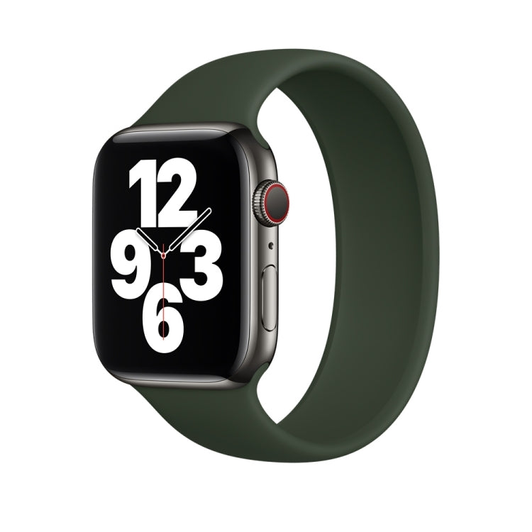 For Apple Watch Series 5 & 4 44mm / 3 & 2 & 1 42mm Solid Color Elastic Silicone Replacement Wrist Strap Watchband, S 130mm, Size:S 130mm, Size:M 143mm, M 143mm
