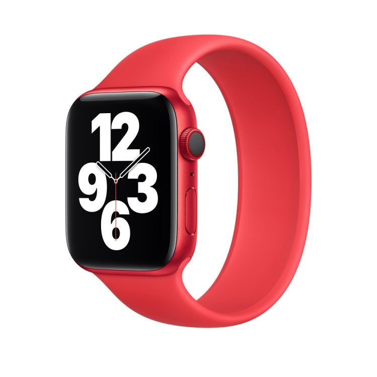For Apple Watch Series 5 & 4 44mm / 3 & 2 & 1 42mm Solid Color Elastic Silicone Replacement Wrist Strap Watchband, S 130mm, Size:S 130mm, Size:M 143mm, M 143mm