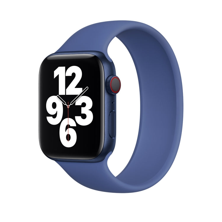 For Apple Watch Series 5 & 4 44mm / 3 & 2 & 1 42mm Solid Color Elastic Silicone Replacement Wrist Strap Watchband, S 130mm, Size:S 130mm, Size:M 143mm, M 143mm