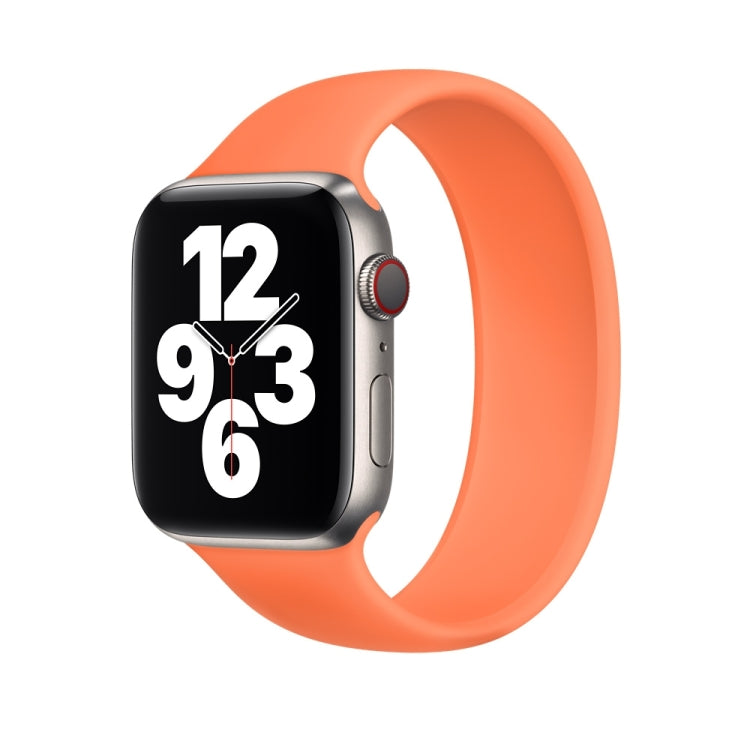 For Apple Watch Series 5 & 4 44mm / 3 & 2 & 1 42mm Solid Color Elastic Silicone Replacement Wrist Strap Watchband, S 130mm, Size:S 130mm, Size:M 143mm, M 143mm