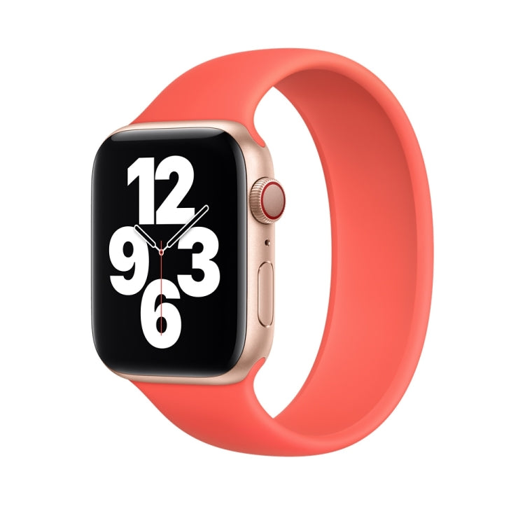 For Apple Watch Series 5 & 4 44mm / 3 & 2 & 1 42mm Solid Color Elastic Silicone Replacement Wrist Strap Watchband, S 130mm, Size:S 130mm, Size:M 143mm, M 143mm