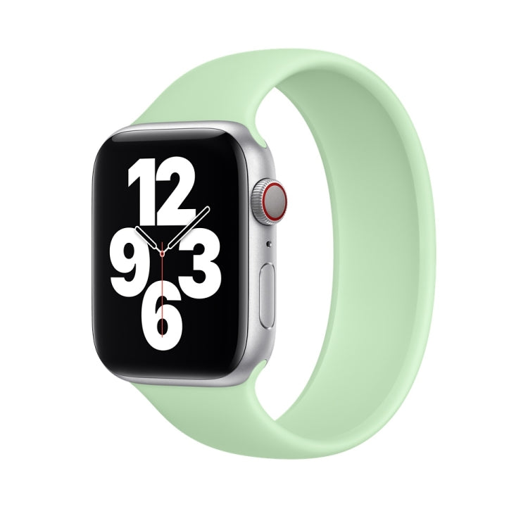 For Apple Watch Series 5 & 4 44mm / 3 & 2 & 1 42mm Solid Color Elastic Silicone Replacement Wrist Strap Watchband, S 130mm, Size:S 130mm, Size:M 143mm, M 143mm