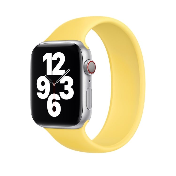 For Apple Watch Series 5 & 4 44mm / 3 & 2 & 1 42mm Solid Color Elastic Silicone Replacement Wrist Strap Watchband, S 130mm, Size:S 130mm, Size:M 143mm, M 143mm